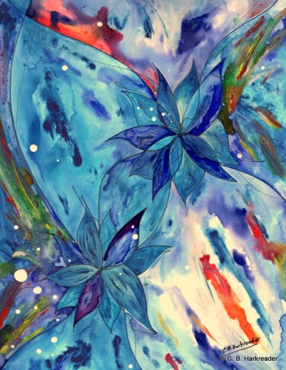 Tao Te Ching, chapter 2, mixed media, 9x12, copyright C.B.Harkreader 06-15