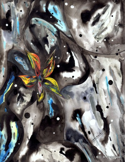 Tao Te Ching, chapter 3, mixed media, 9x12, copyright C.B.Harkreader 06-15