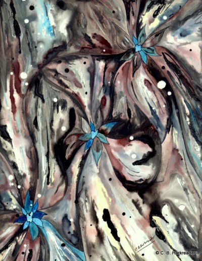 Tao Te Ching, chapter 7, 9x12 in, copyright C.B.Harkreader