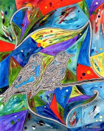 September Bluebirds, 8x10 copyright C.B.Harkreader
