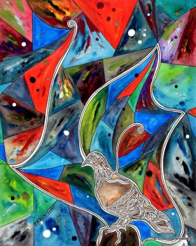 November Pigeon, Bird by Bird, 8x10, copyright C.B.Harkreader